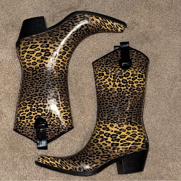 Corkys Shoes Leopard Print Western Cowgirl Cowboy Rain Boots Us